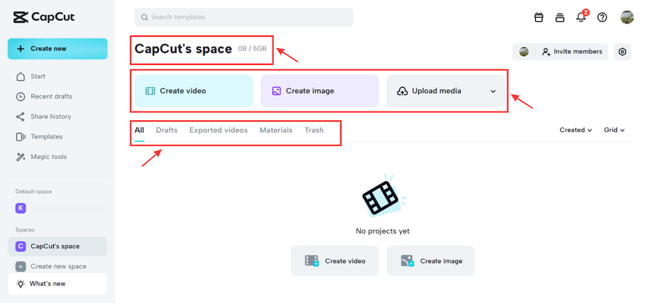 Free online cloud storage at CapCut for Business