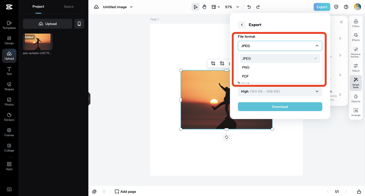 saving in various formats