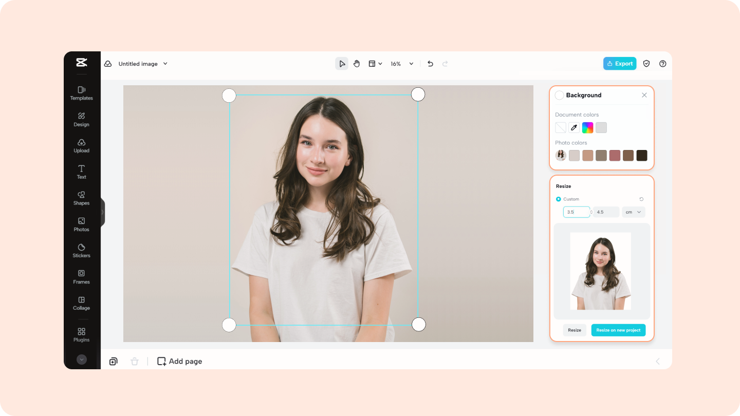 เปลี่ยนพื้นหลังภาพขนาดหนังสือเดินทาง