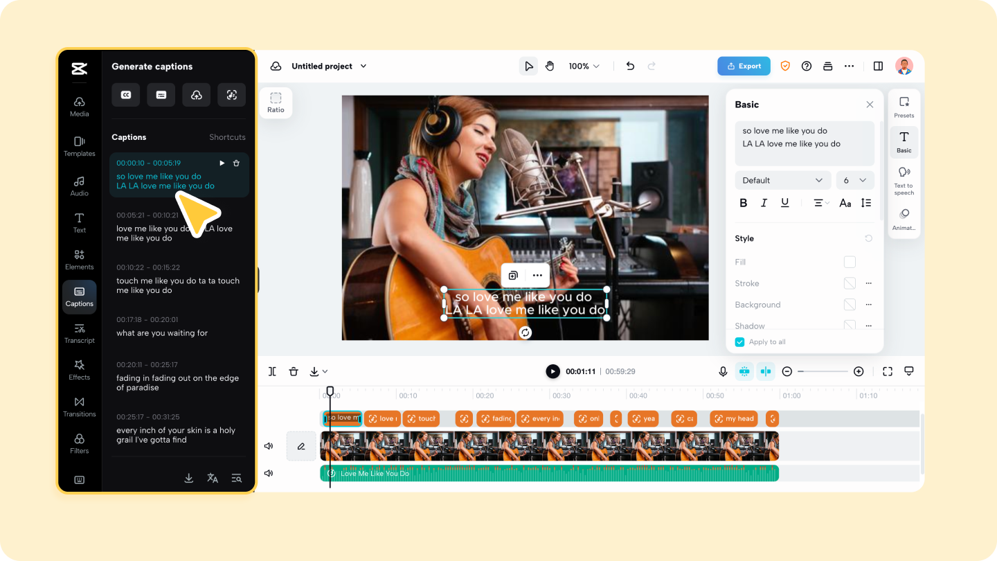 lyrics video maker online