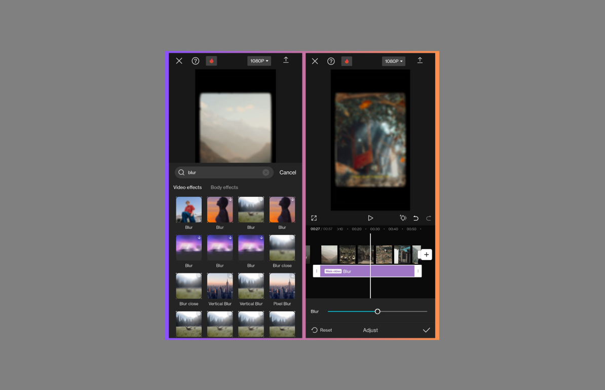 Choose the blur effect 