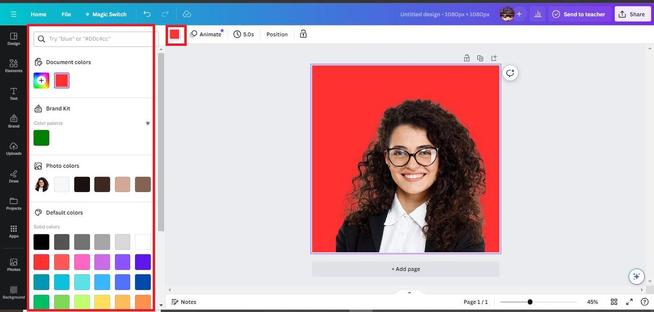 customise background color