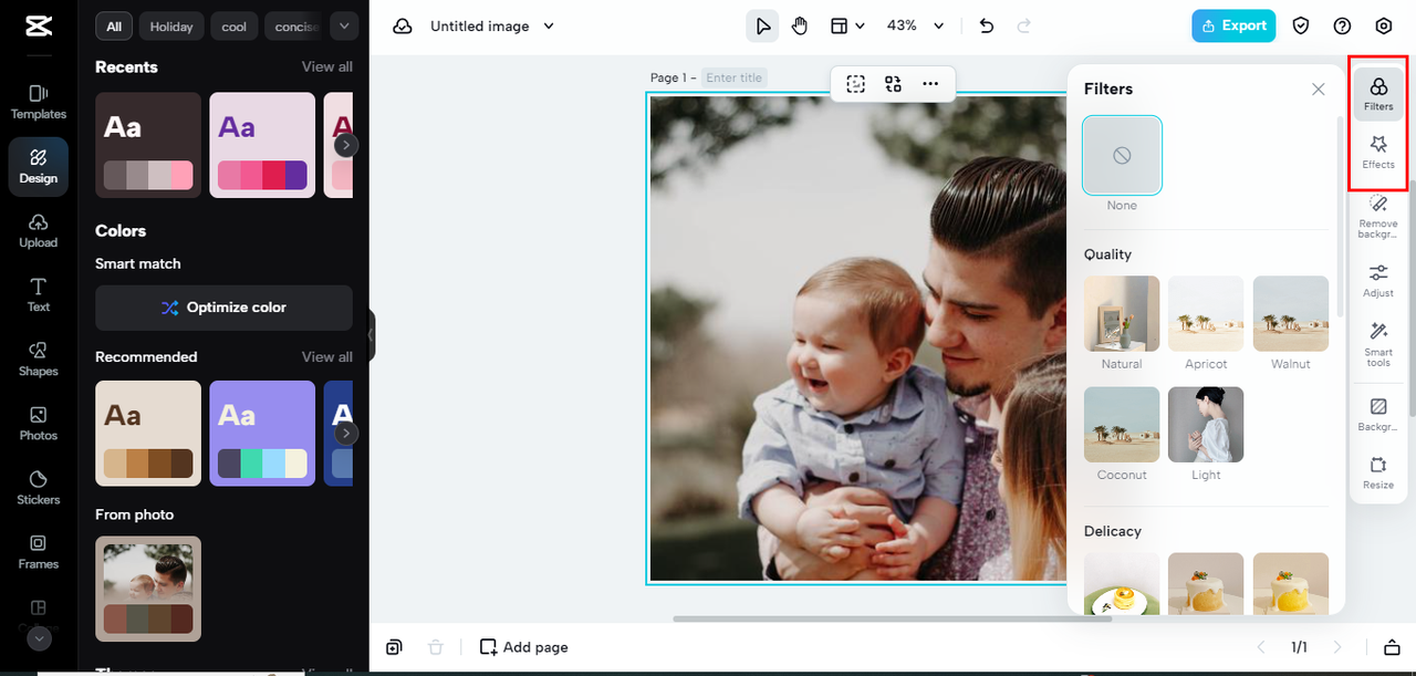 advanced filters and effects: