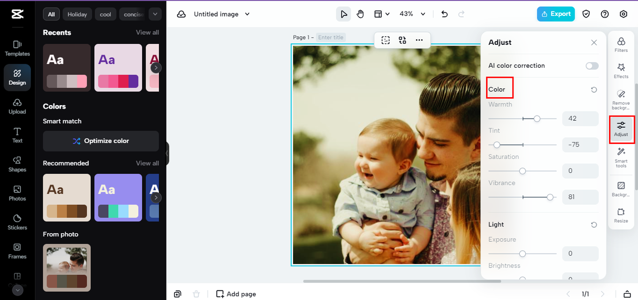 selective color adjustment