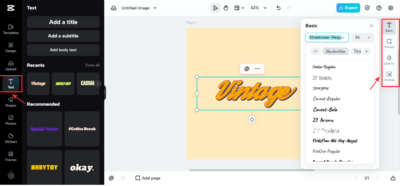 Edit textual elements for fashion logo