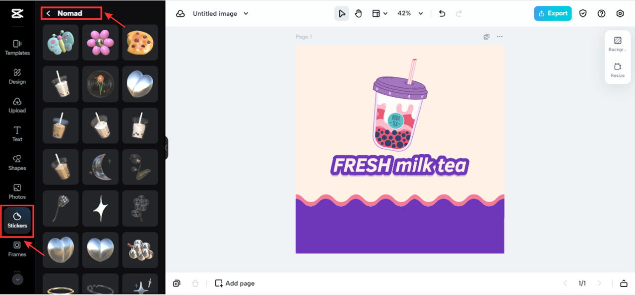 Customize restaurant logo with stickers