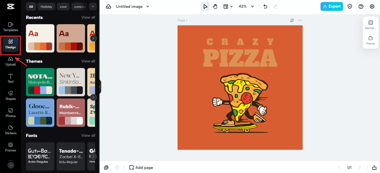 Color combinations and themes with matching fonts
