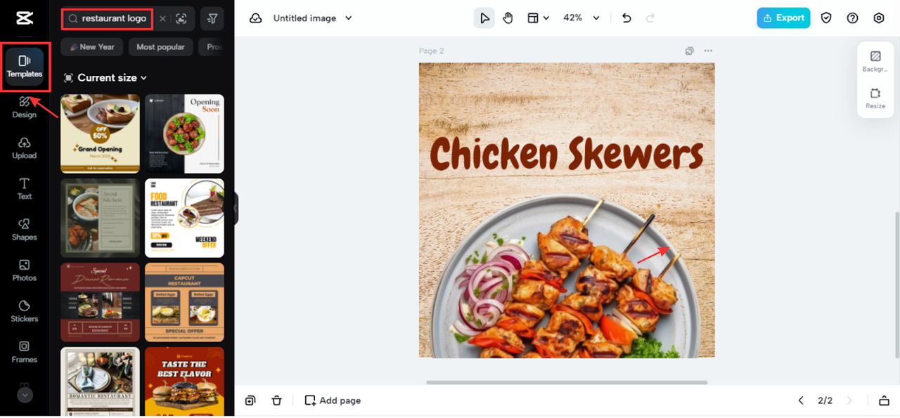 Choose a restaurant logo template