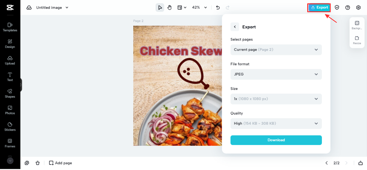 Export your logo design