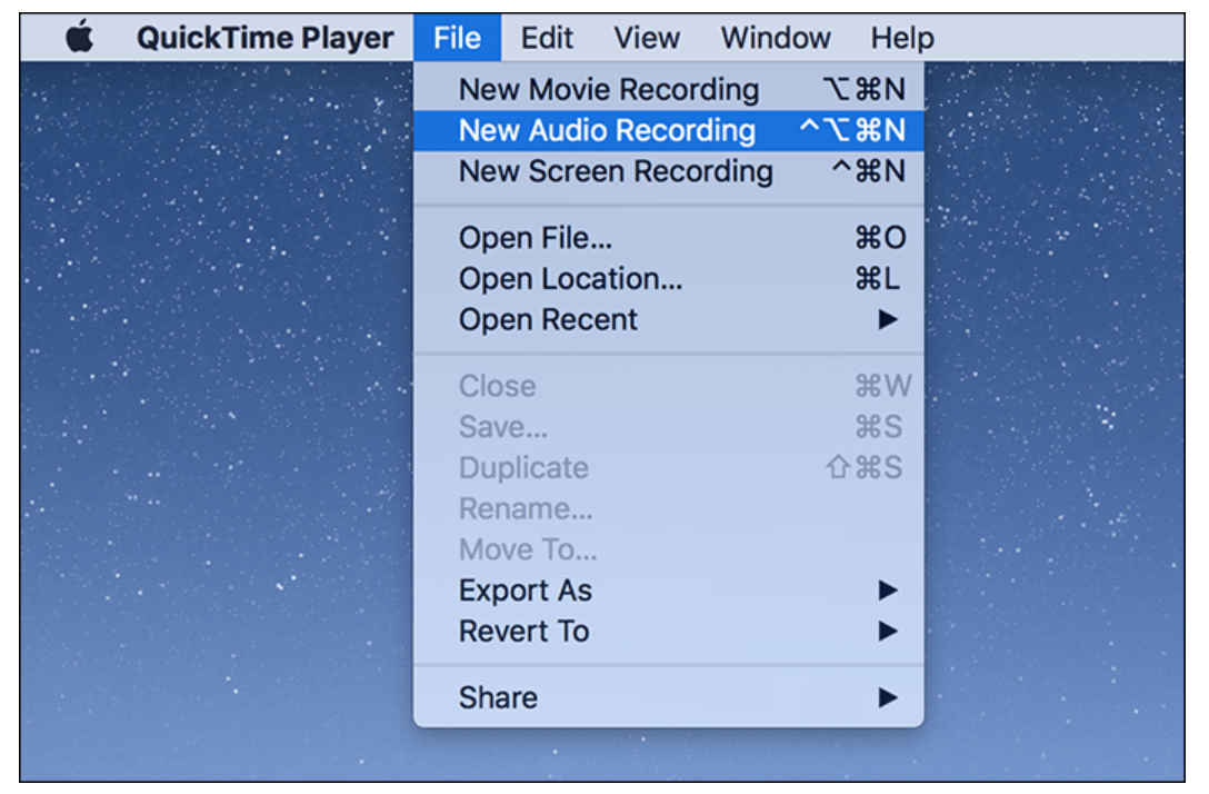 Start QuickTime Player