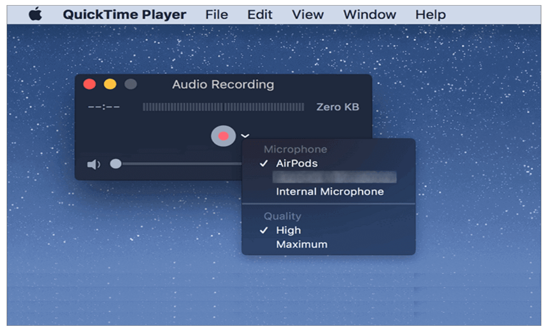 Set up the audio source