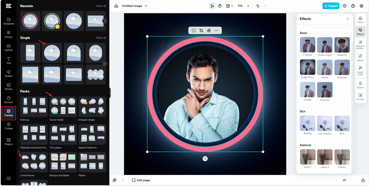 Circle crop photo frames
