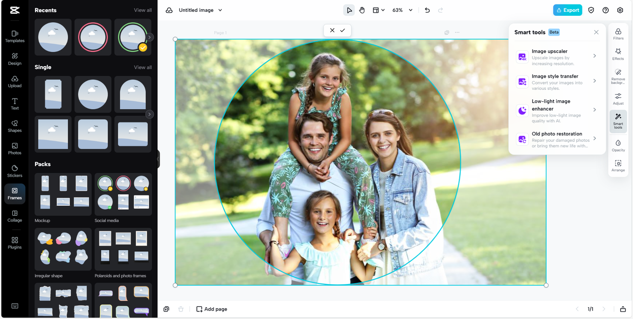 Center the crop in the middle