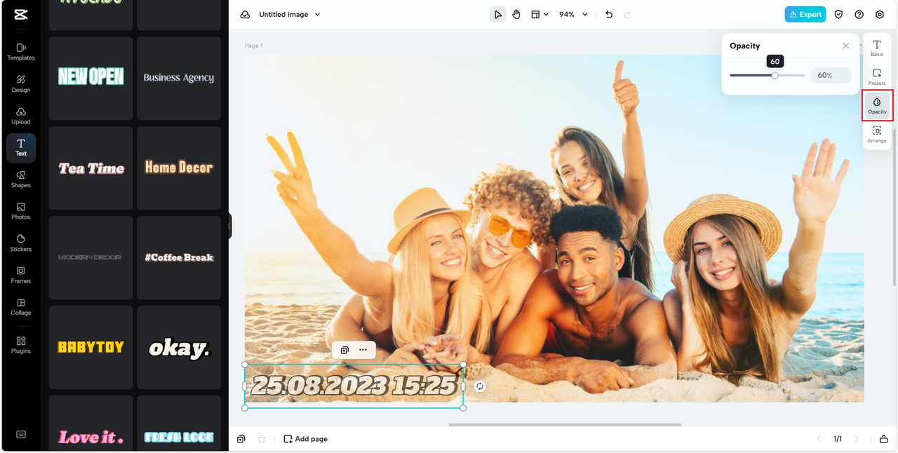 Customize the timestamp