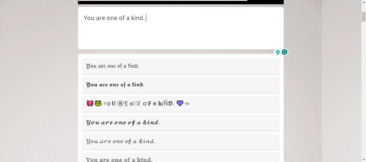Generated Instagram font styles in IGFont