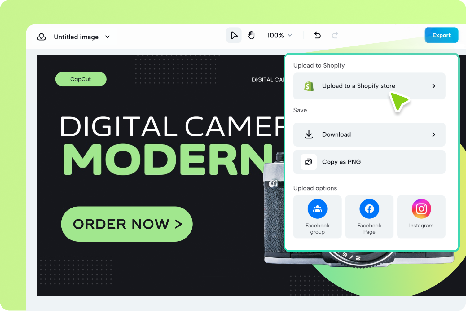 Effortless export and sharing for Shopify