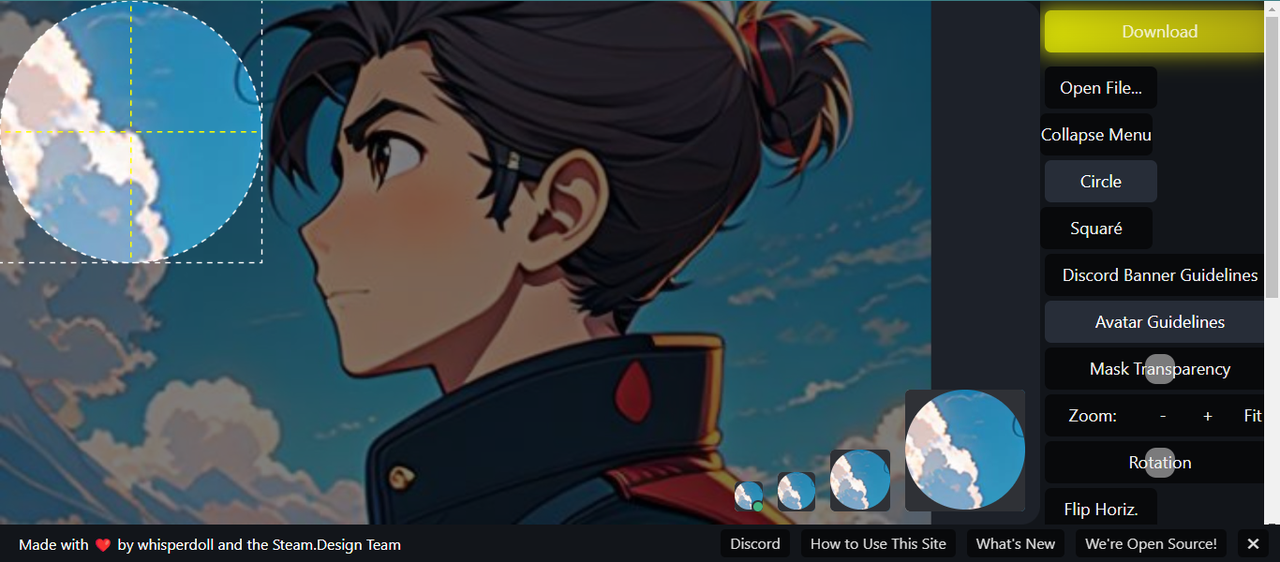 Avatar Cropper interface