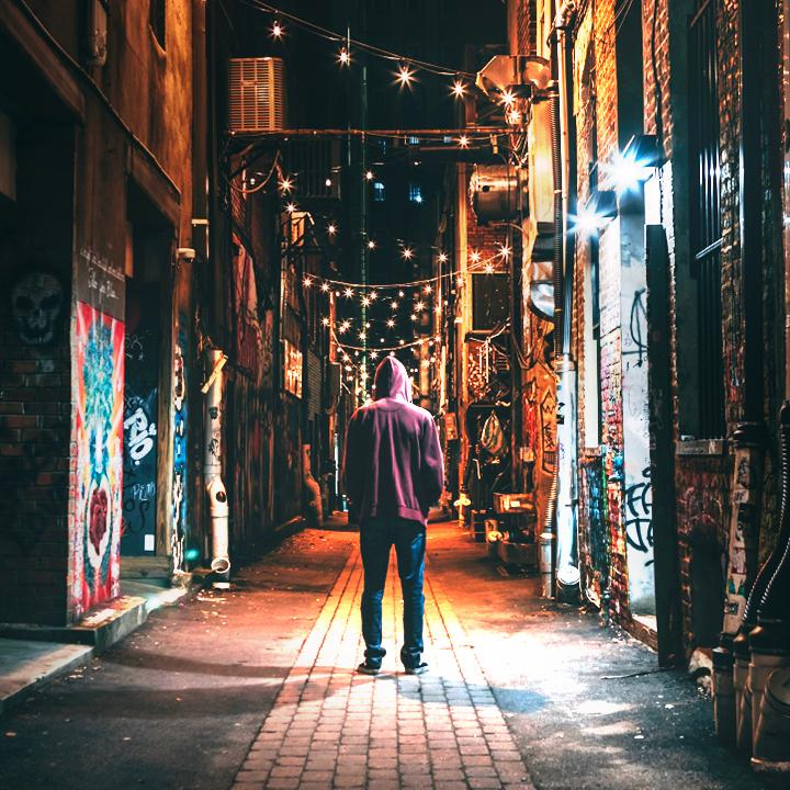 brighten photo of a man in a street