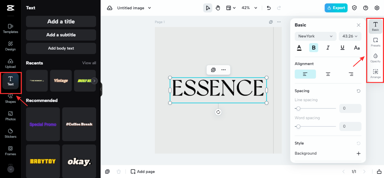 Edit logo textual design
