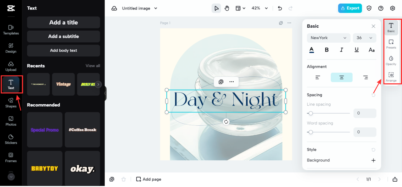 Edit textual elements