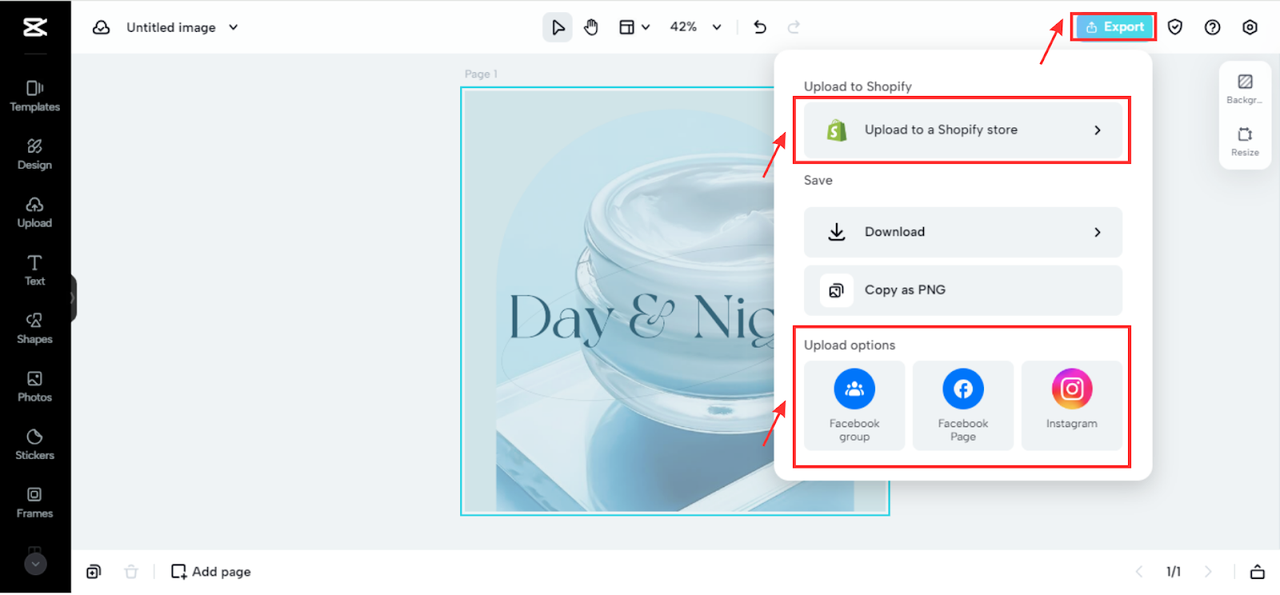 Export your logos to Shopify