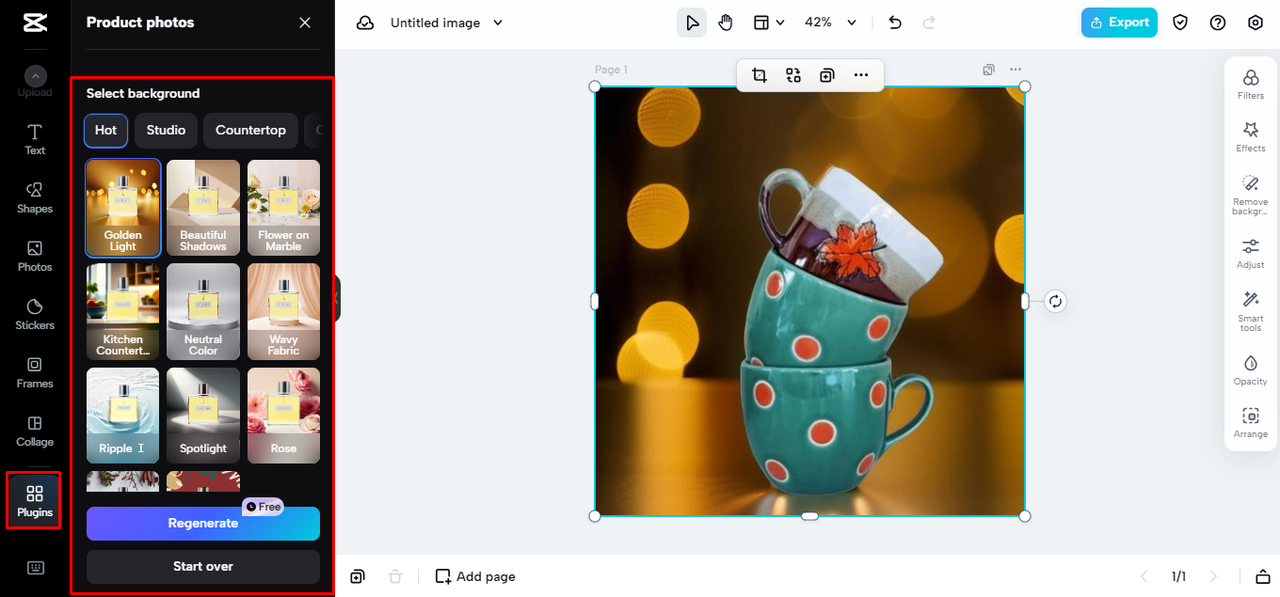 product background change