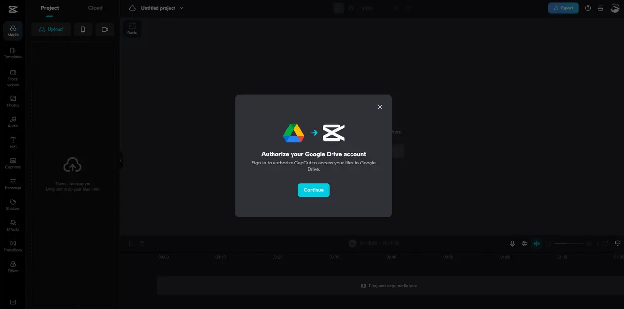Authorize your Google Drive account