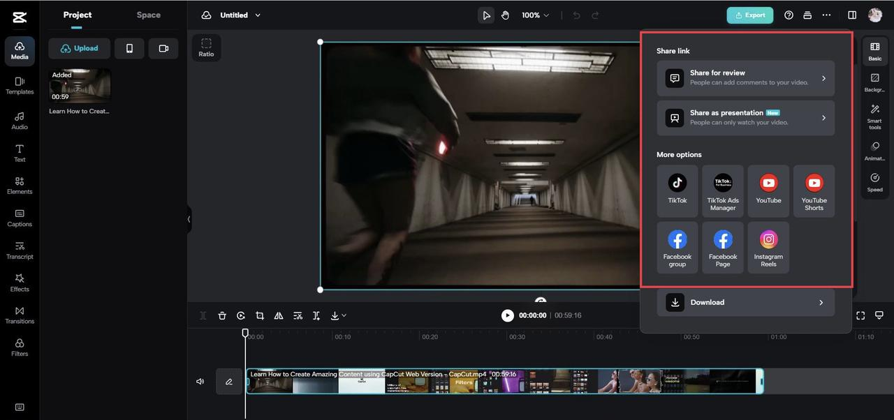 Share your Google Drive video via CapCut