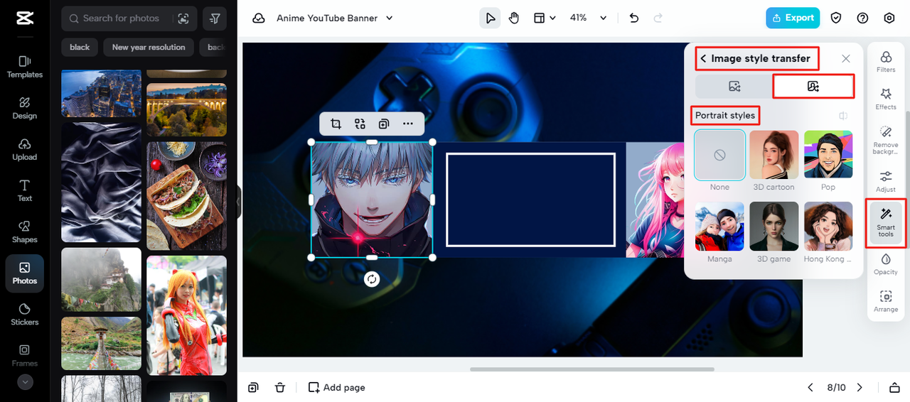 Animate your images using image style transfer feature