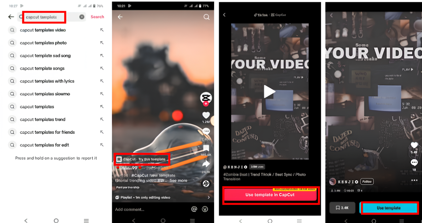 How to use CapCut templates from TikTok?