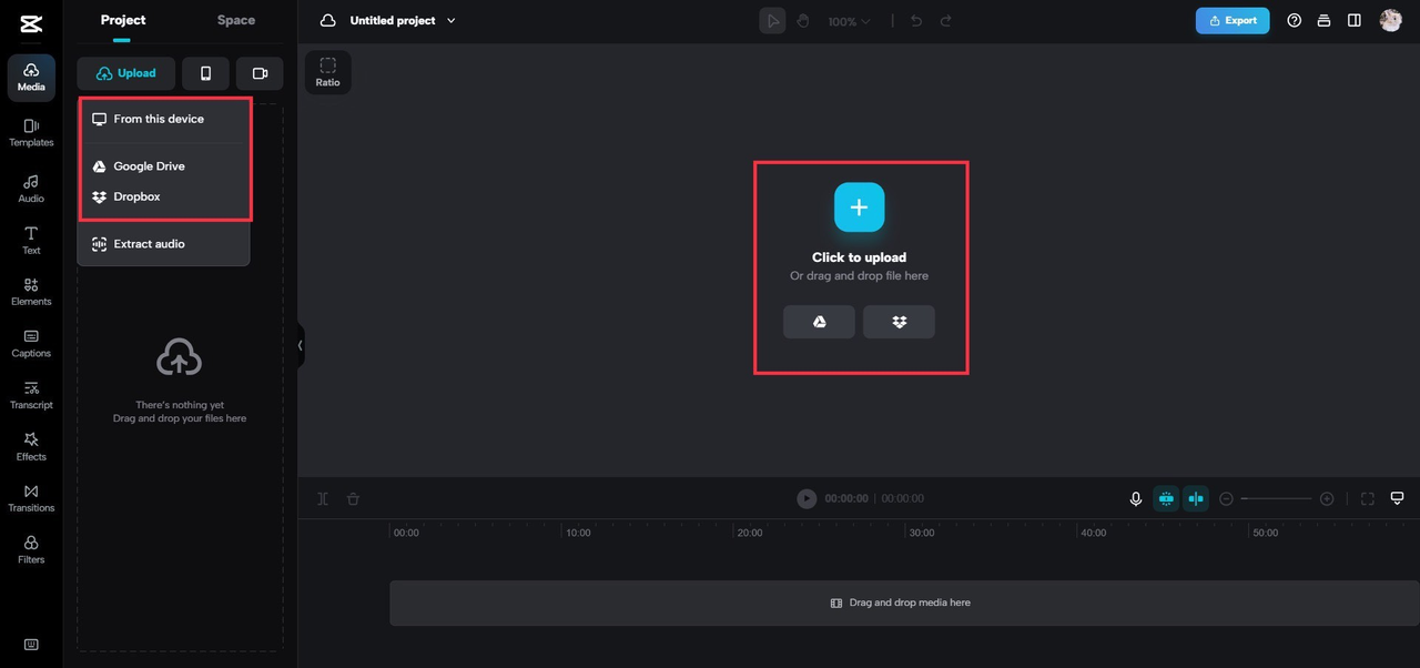 Upload media to change MKV to MP4 online