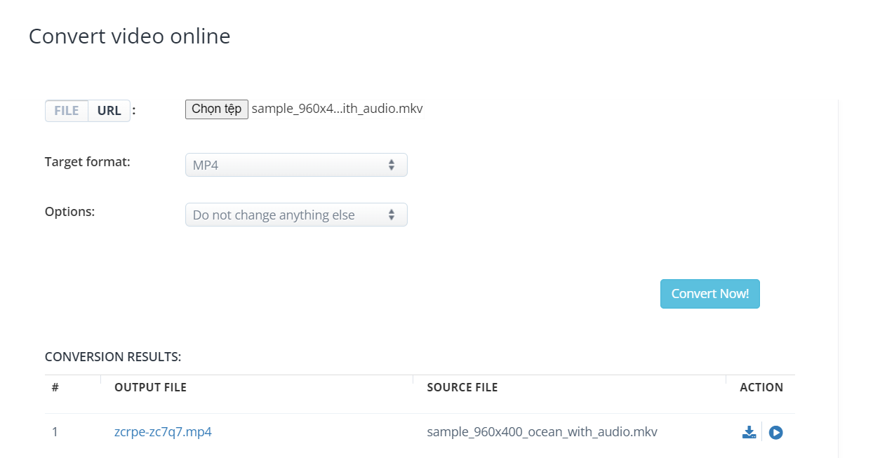 Aconvert helps convert MKV to MP4 online
