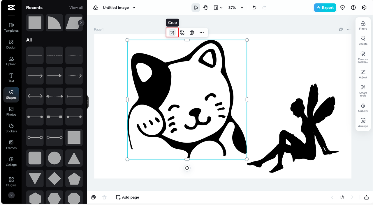 CapCut online SVG cropper editing interface