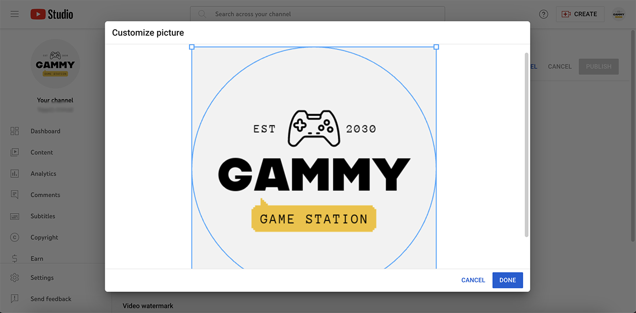 YouTube logo size recommendations