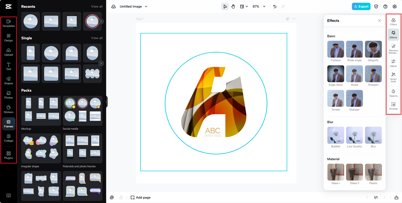 CapCut Online's editing interface