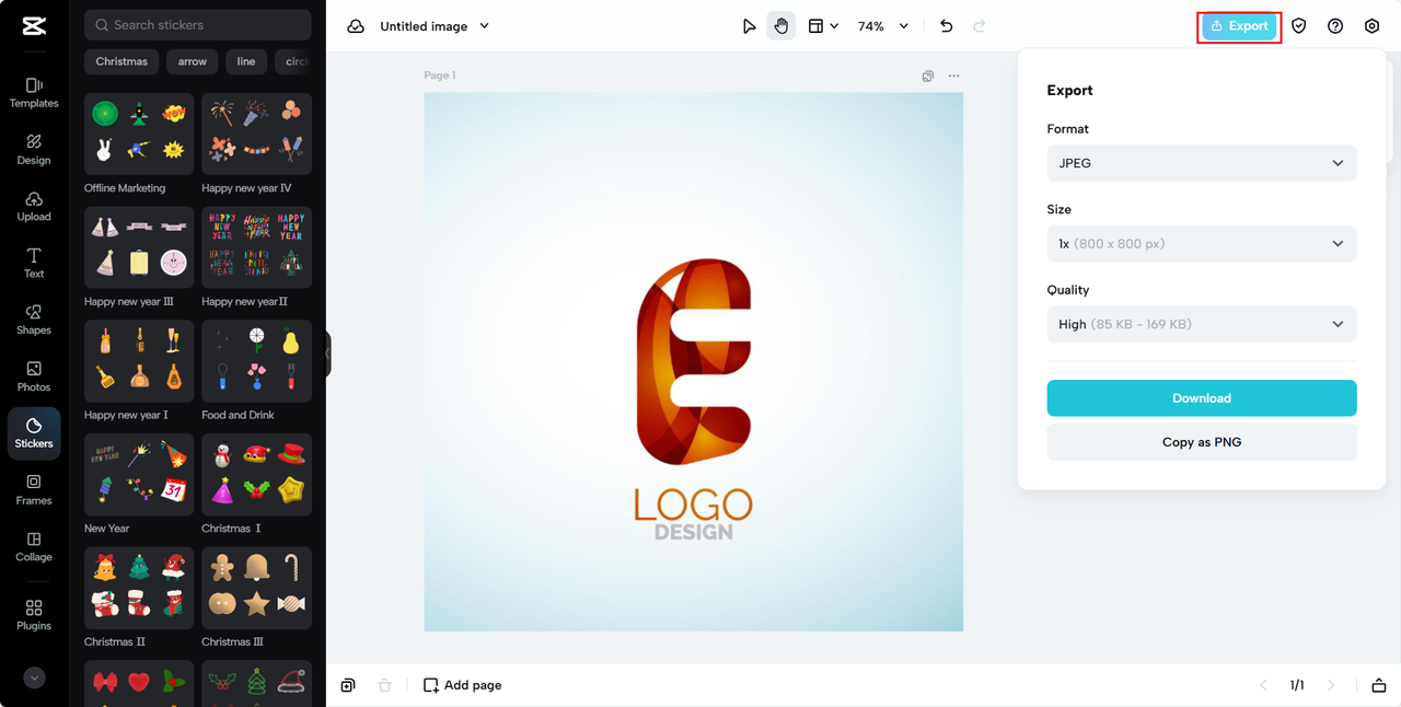 Export your YouTube profile logo
