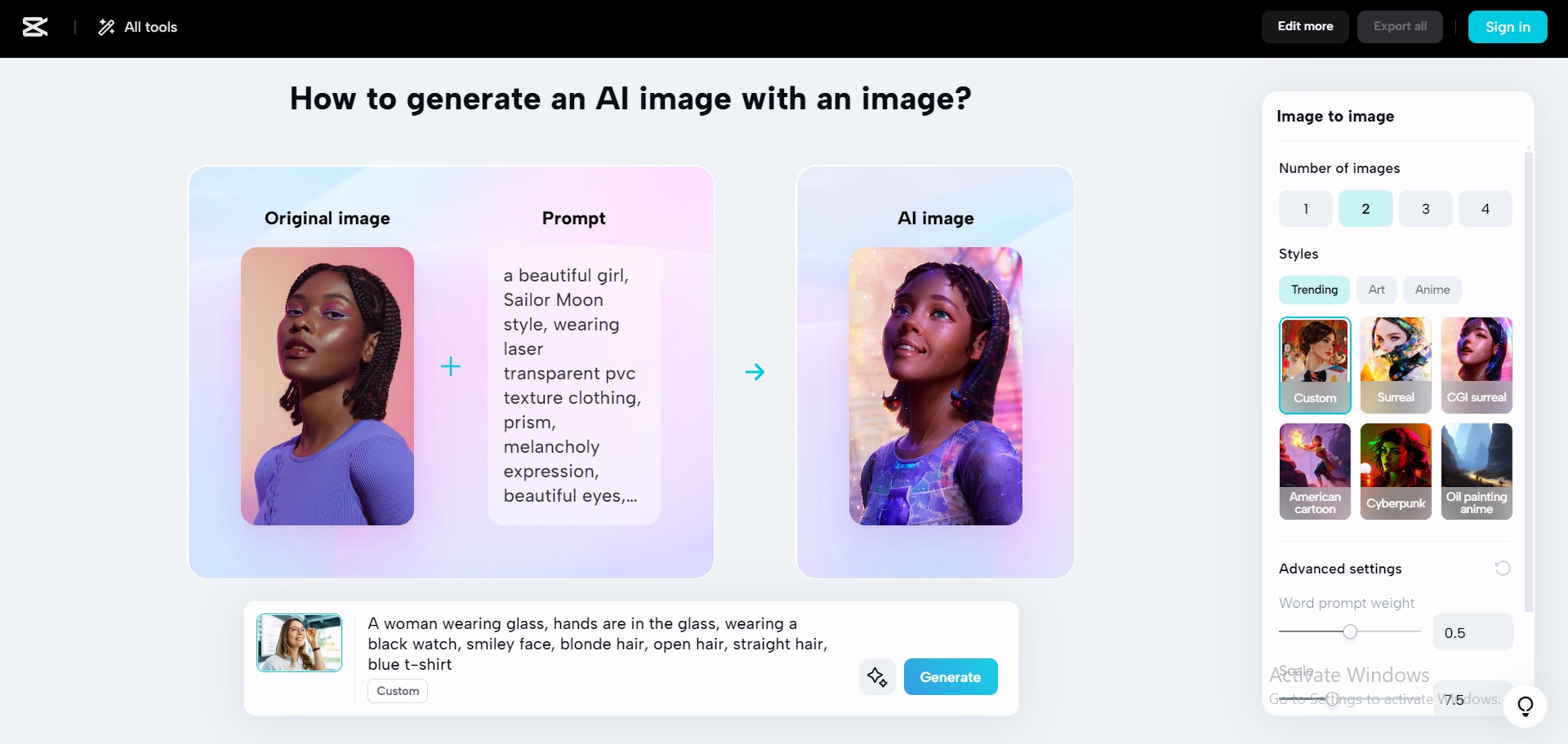 Generate your artwork