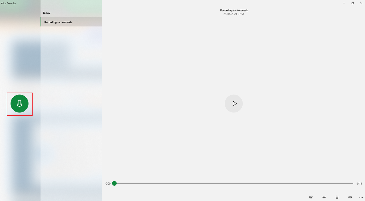 Click the Record button with a microphone symbo