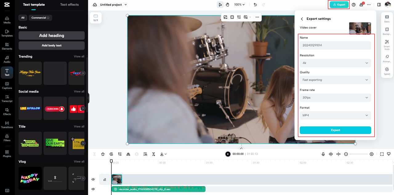 how to download media from the CapCut online video editor. 