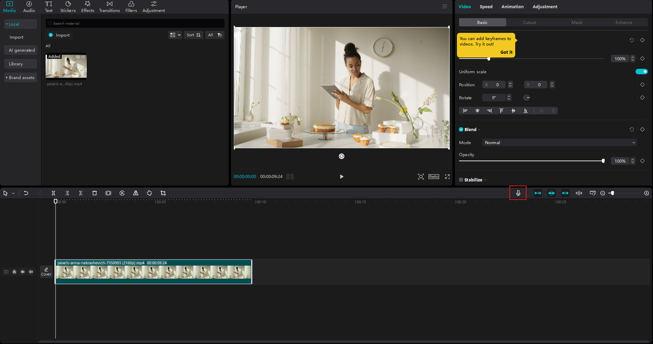 How to record audio on the CapCut desktop video editor and sound recording software for Windows