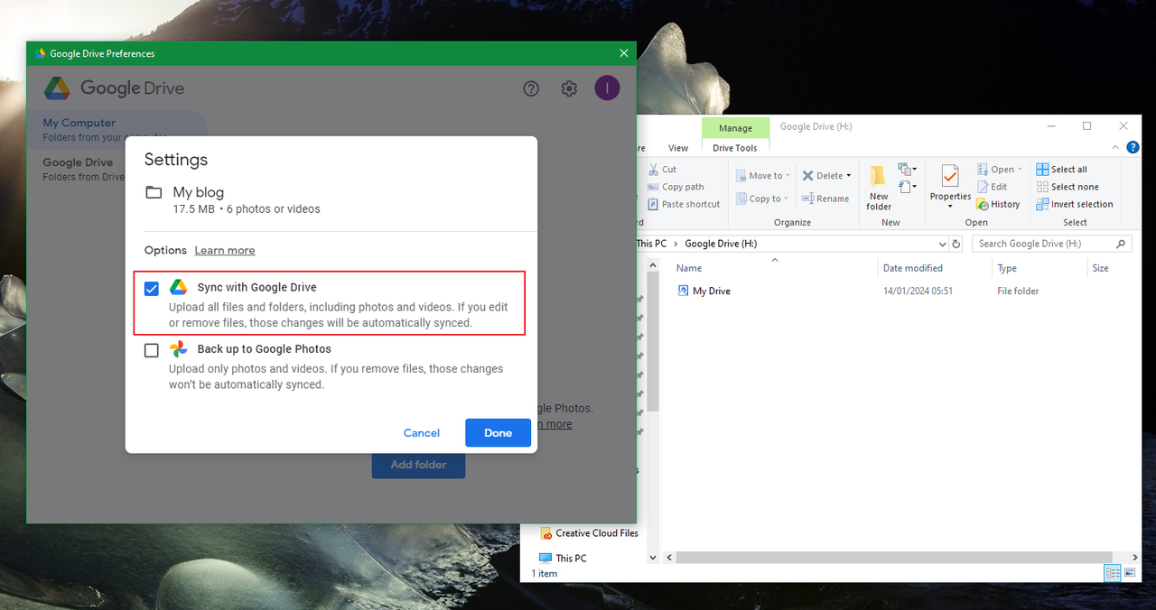 How to sync files and folders with Google Drive