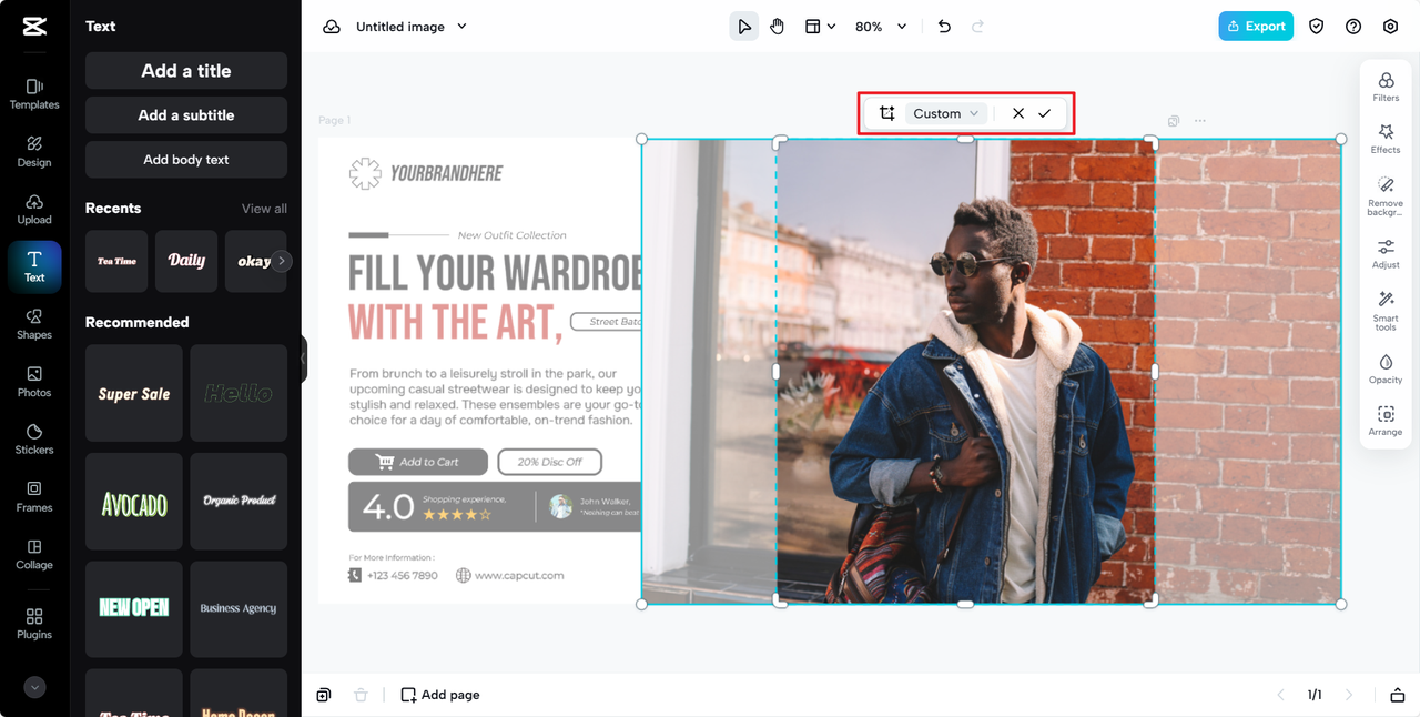 CapCut Online custom cropper
