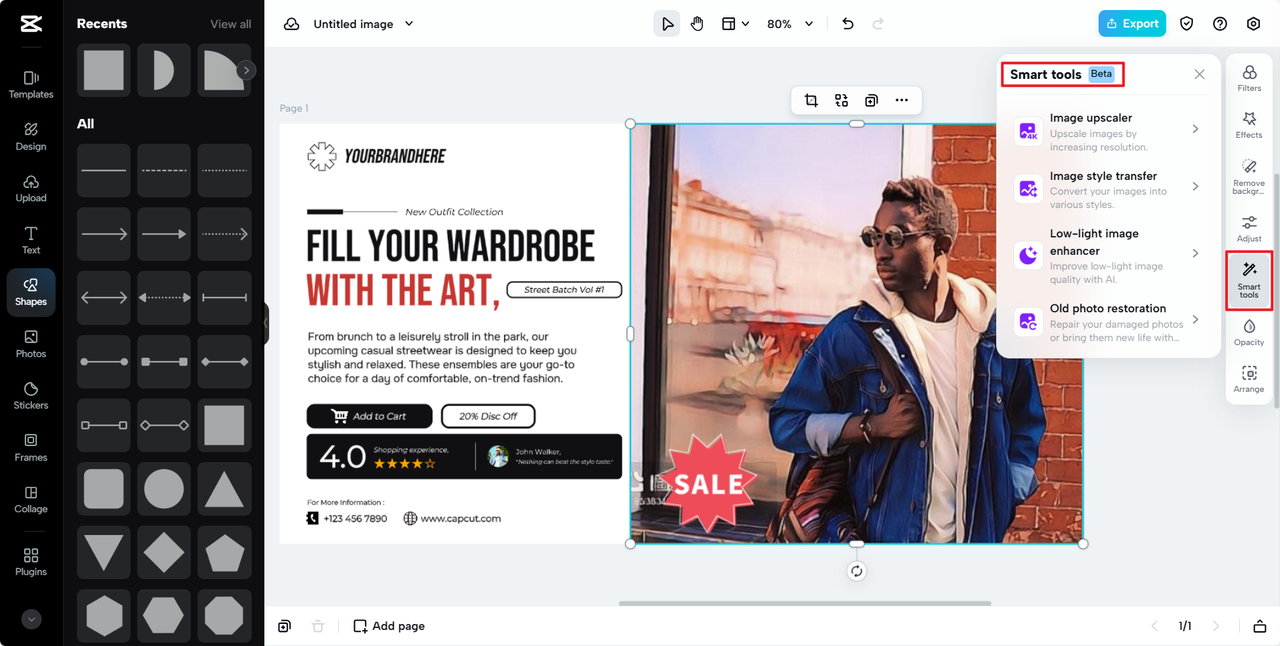 CapCut Online's AI smart tools