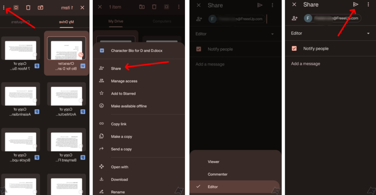 How to generate a Google Drive link to share files on Anroid\iPhone?