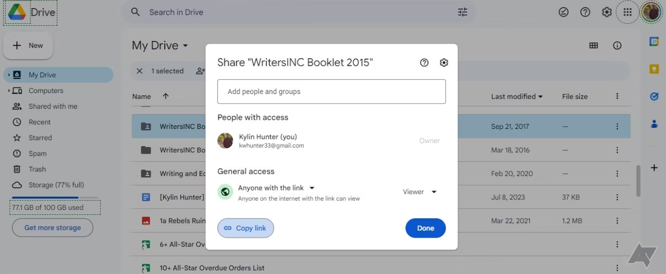 How to generate a Google Drive link to share files on Windows\Mac?