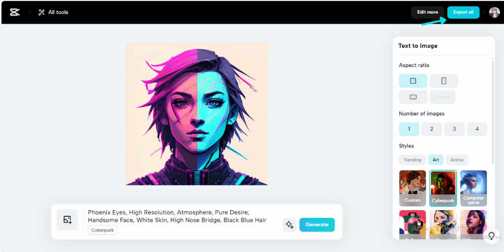 Export your masterpiece