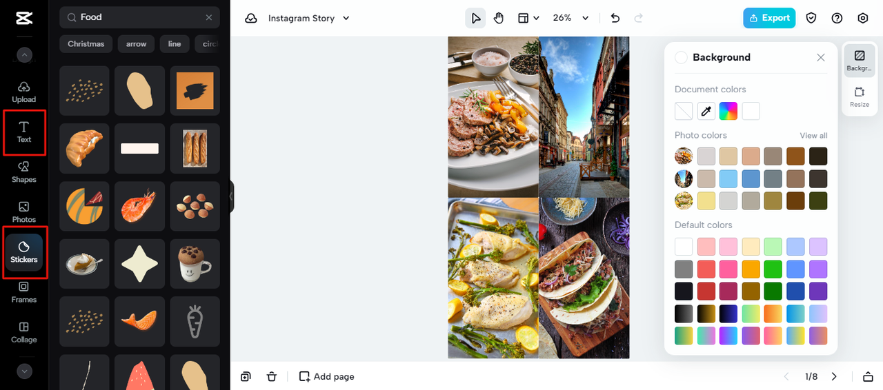 Stickers and Text features