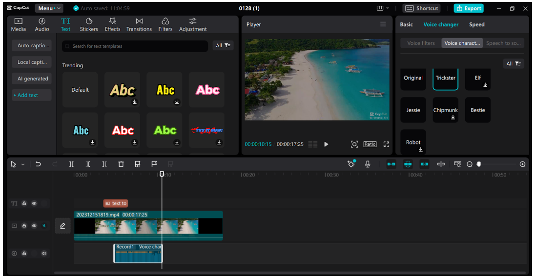 CapCut desktop video editor