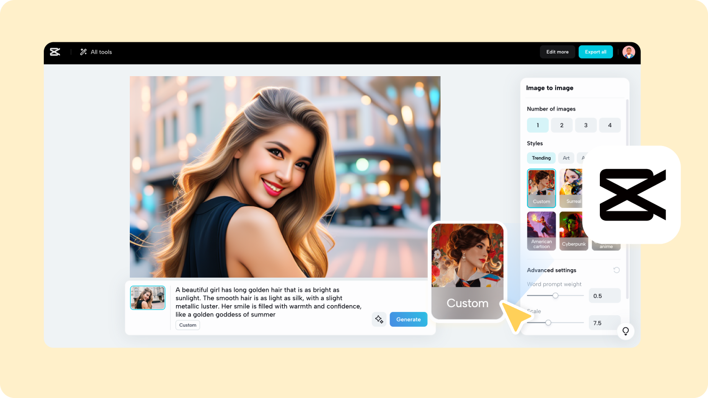 Aplicación de fotos de inteligencia artificial