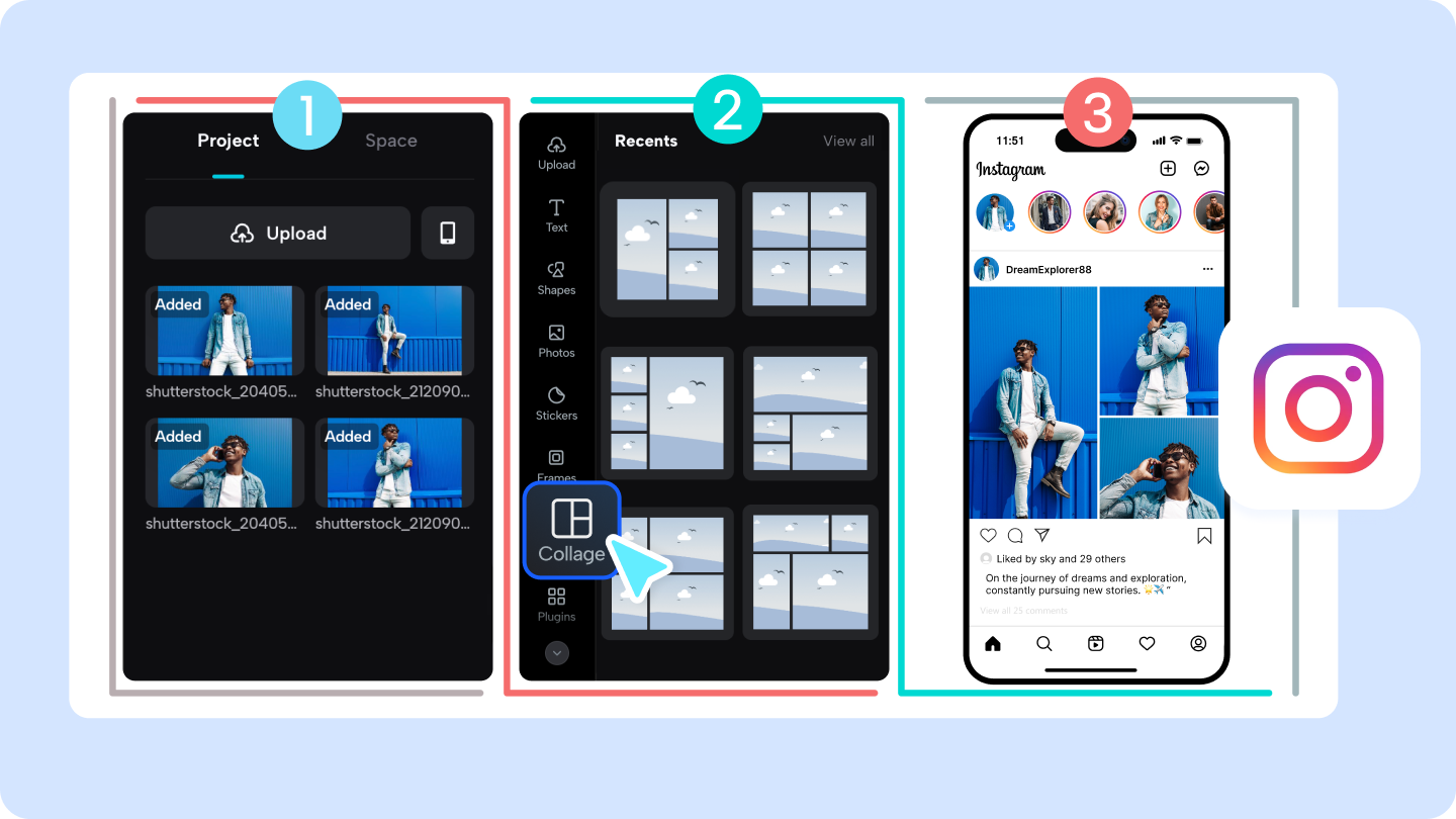 jak dodać wiele zdjęć do historii na Instagramie